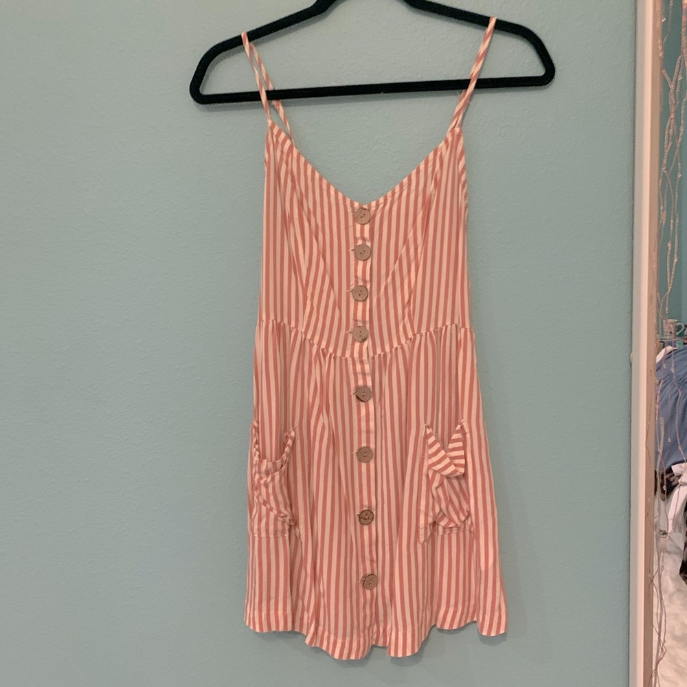 Pink and White Striped Sundress